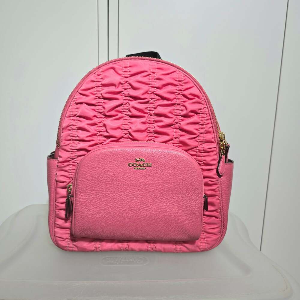 Coach Court Backpack With Ruching in Pink